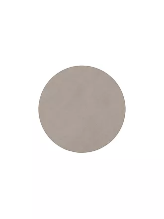 LIND DNA | Leder-Untersetzer rund Nupo 10cm Light Grey | 